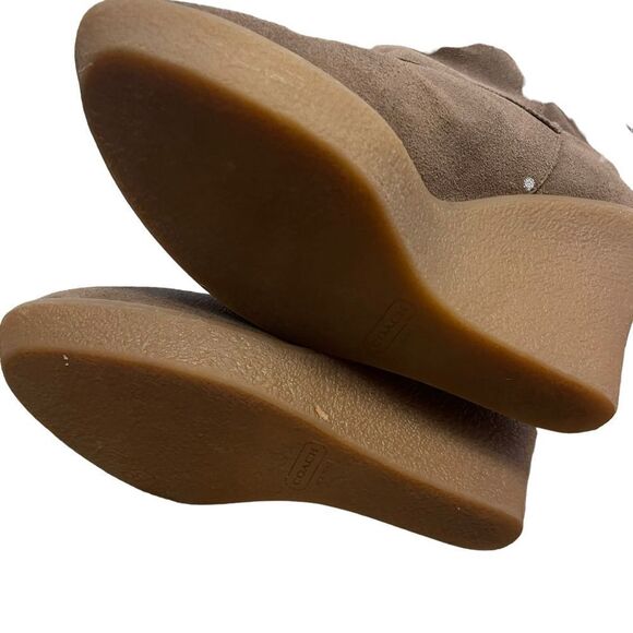Coach Shearling Lined Platform Wedge Boots Size 7 NEW - Picture 6 of 6